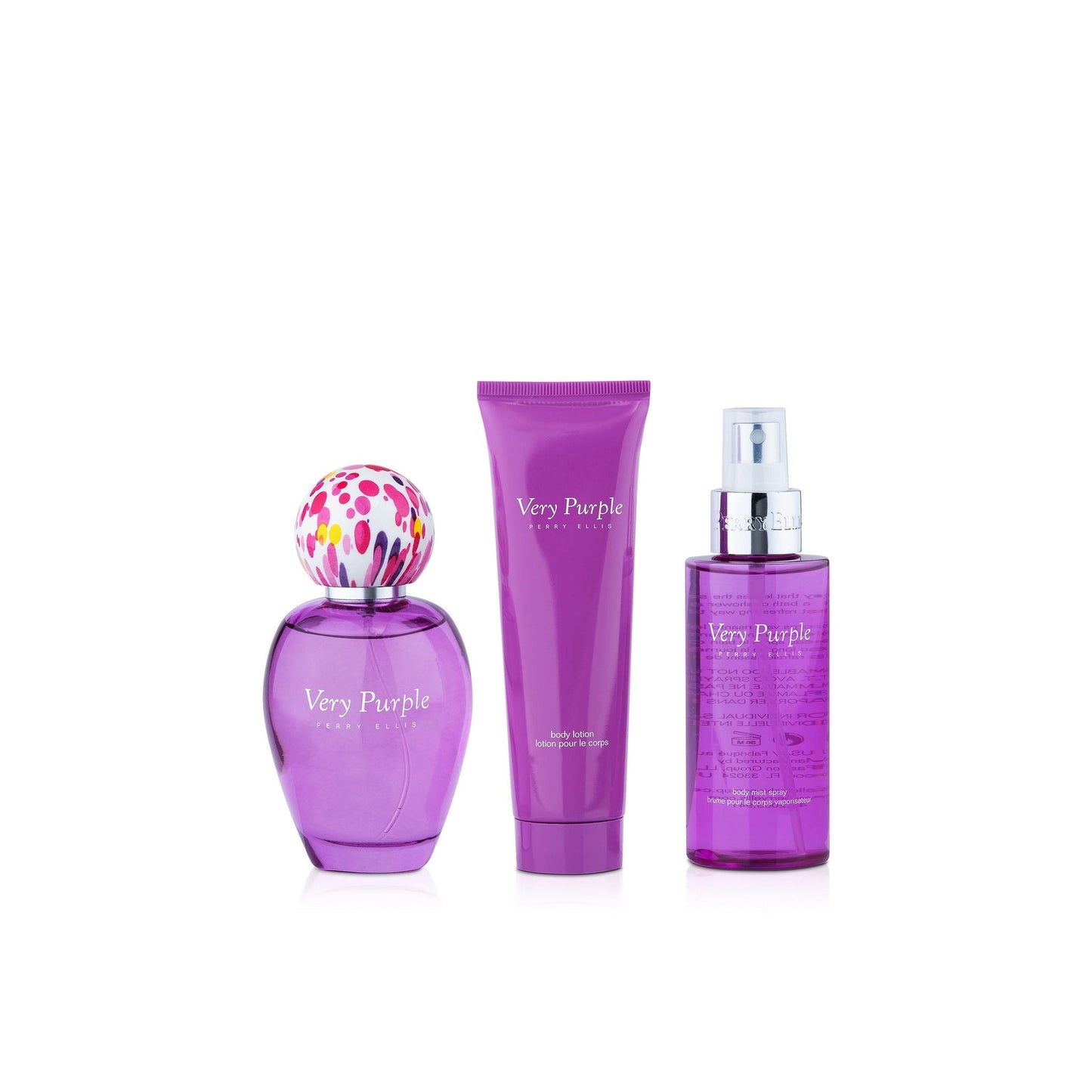 PERRY ELLIS VERY PURPLE EDP 100 ml + BODY MIST 118 ml + BL 90 ml