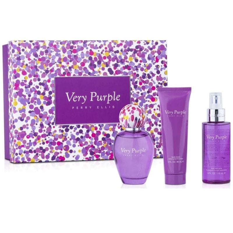 Perry Ellis Very Purple Edp 100Ml + Body Mist 118Ml + Bl 90Ml
