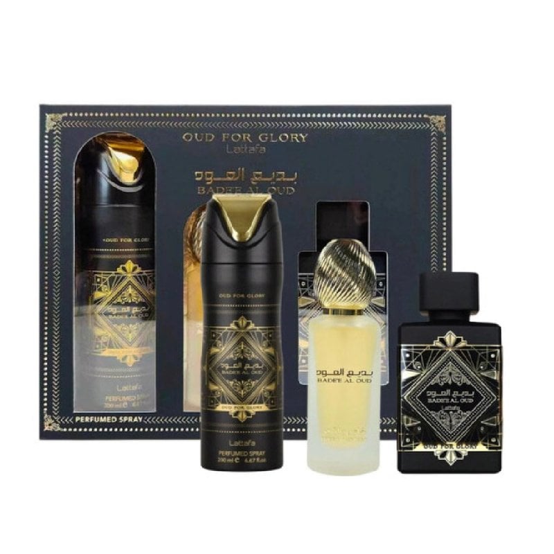 Lattafa Badee Al Oud For Glory Edp 100Ml+Hair Mist 50Ml+Deo 200Ml