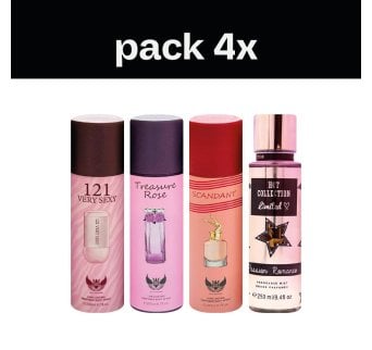 Pack 4X Zak Perfumes (Scandant, Passion Romance, 121 Very Sexy, Treasure Rose)