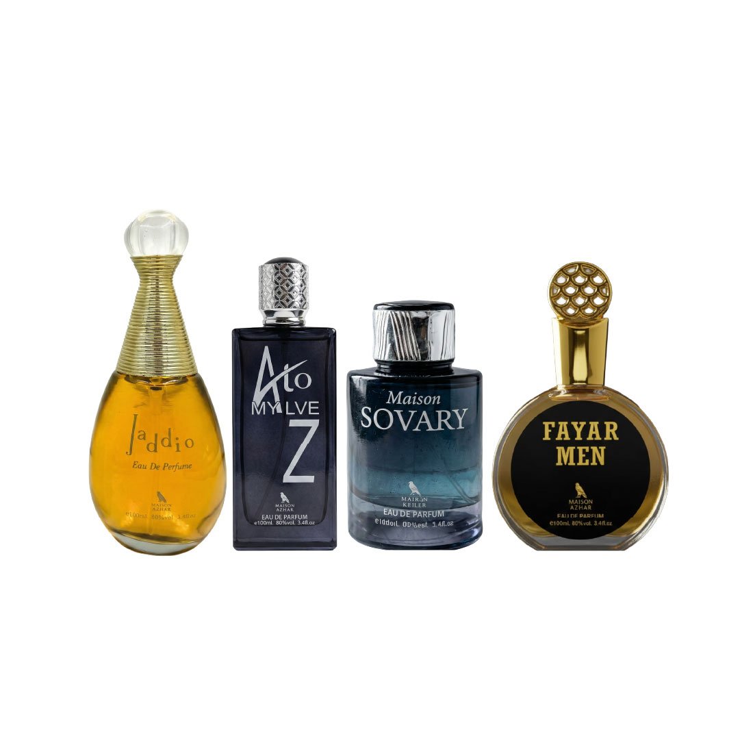 Maison Azhar Pack X4 Edp 100Ml (Sovary Men, Fayar Men, Jaddio , A To Z My Lve )