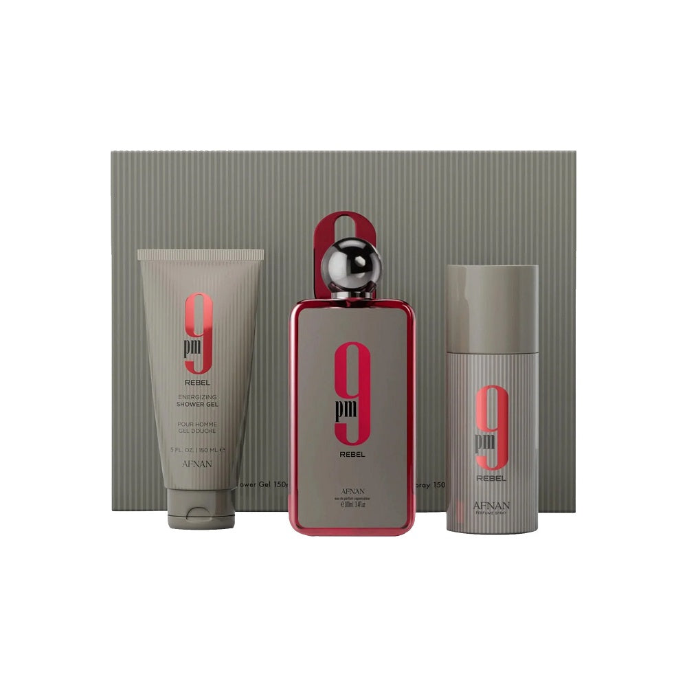 Afnan 9pm Rebel Edp 100ml + Sg 150ml + Deo 150ml