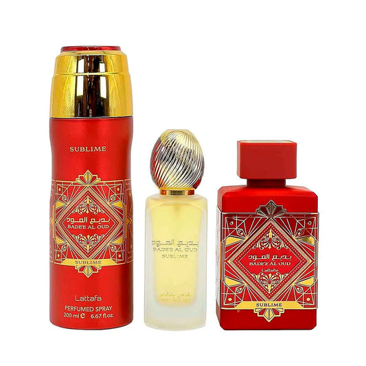 LATTAFA BADEE AL OUD SUBLIME EDP 100ML+HAIR MIST 50ML+DEO 200ML